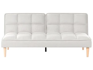 3-Sitzer Schlafsofa Stoff creme weiß gesteppt Sofa mit Schlaffunktion Siljan - Bild 1 von 15