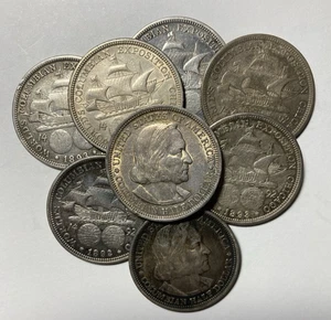 8 Pc  Columbian Expo Commemorative Half Dollars - Picture 1 of 1