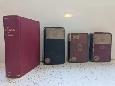 4 Antique Byron Miniature Books Don Juan Selected Works Poetry 1839 - 1853 - Image 1 of 4