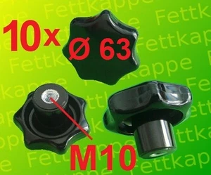 10x Sterngriffmutter M10 - Griff Ø 63mm - Sternmutter Feststellmutter Sterngriff - Bild 1 von 3