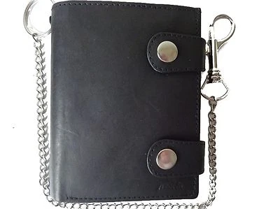 Portefeuille En Cuir Pour Hommes Biker Avec Chaîne Et Mousqueton Biker 2025A - Photo 1/4