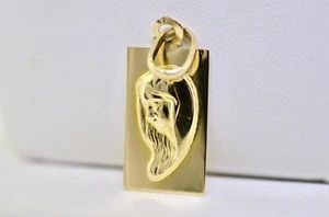 14k Gold Vintage Solid Yellow Gold Half Face Pendant/ Charm - Picture 1 of 3