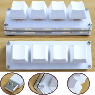 4 Keys USB Mini Mechanical Keyboard Custom Shortcuts Macro Keypad+Data Cable DIY - Image 1 of 4