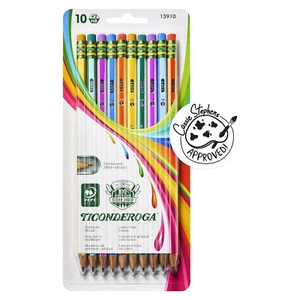 Lápices de madera a rayas Ticonderoga X13910 - HB #2 - Paquete de 10 - Imagen 1 de 4