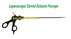 Laparoskopische gebogene Schere Pinzette Laparoskopie 5mmx330mm - Bild 1 von 4