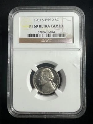 1981 S JEFFERSON NICKEL 5C PF69 ULTRA CAMEO NGC TYPE 2 PR69 DCAM UCAM SKU 3548 - Image 1 of 2