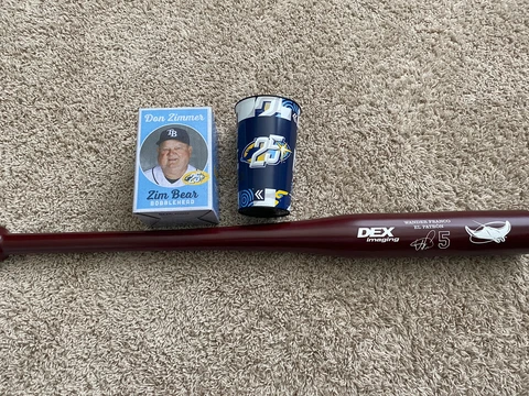 Tampa Bay Rays Franco Bat , Bobblehead, Cup.              25 Anniversary Cover