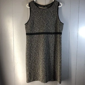Talbots Damen grau Tweed ärmellos Etuikleid Größe 12 Elasthan ärmellos - Bild 1 von 8