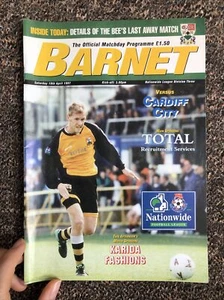ZFPD Barnet V Cardiff City Football Programme 1997 Nationwide Division 3 U.K. - Picture 1 of 4