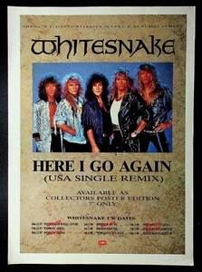 1987 Whitesnake Here I Go Again Single Release 80s Rock Band Vintage Print Ad - Picture 1 of 1