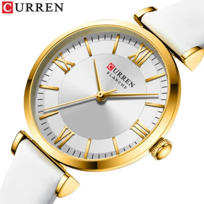 CURREN Women's Quartz Elegant Watch Leather Strap Roman Wristwatch for Girls - Image 1 of 4