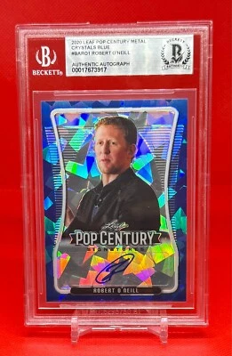 ︻╦̵̵̿╤─ ҉ROBERT O’NEILL 2020 LEAF POP CENTURY #BA-R01 Blue Ice  AUTO✍️ 6/10 BGS; - Image 1 of 3