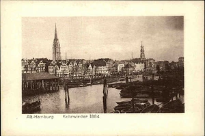 Hamburg AK ~1910 Altstadt Kehrwieder 1884 Hafen Boote Panorama Verlag Carstens - Bild 1 von 2