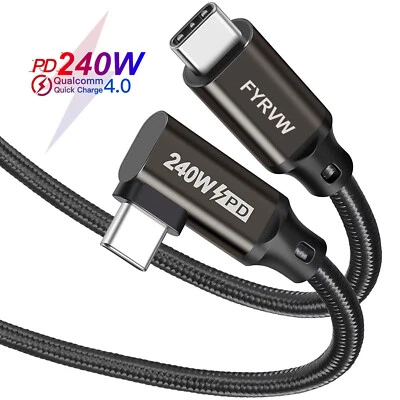 PD3.1 Type C 240W 100W 60W Elbow Cable  Power Fast Charging Cable for Switch S22 - Image 1 of 4