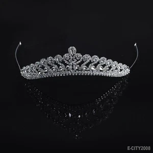Wedding Sweet Hair Crown Clear Rhinestones Bridal Tiara Headband Party Prom - Picture 1 of 7