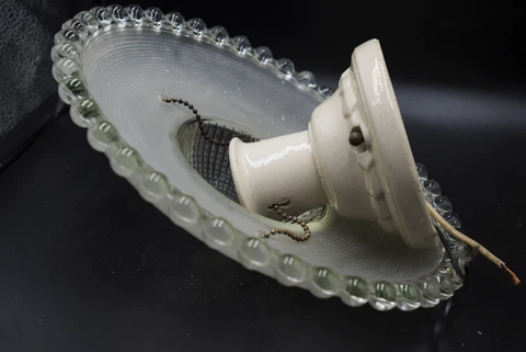 1940's Antique Vintage Ceiling Light 1 Bulb Cover