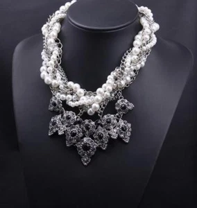 Aloccoco Statement Kette Strass Vintage Blogger Choker Modeschmuck Strasskette - Bild 1 von 1