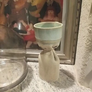 Calice/Calice smaltato a goccia in ceramica pizzicata scolpito a mano - Firmato dall'artista - Foto 1 di 10