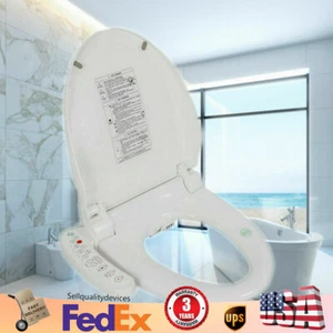 Asiento de inodoro bidé eléctrico boquillas dobles seco cálido masaje térmico antibacteriano EE. UU. - Imagen 1 de 13