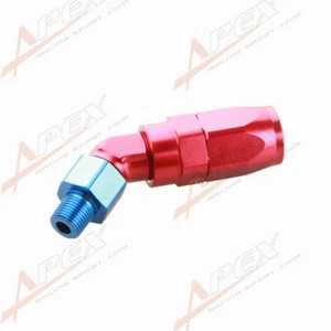 6AN AN-6 To 1/8" NPT 45 Degree Swivel Hose End Fitting Adaptor Red/Blue - Bild 1 von 5