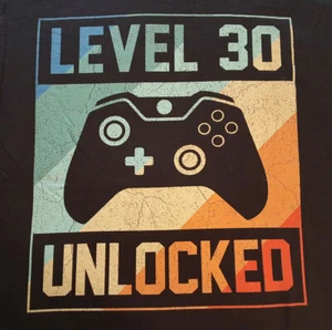 Level 30 Unlocked T Shirt XL X-Large 30th Birthday Video Game EUC INV2548 - Picture 1 of 6