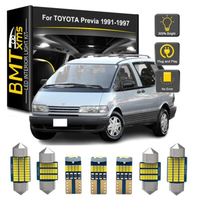 8x Interior LED Light Bulbs License plate For Toyota Previa 1991-1997 White - Image 1 of 4