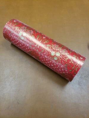 Media resma 18 pulgadas de ancho oro rojo filigrana envoltura de regalo 833 pies resma completa Foto 1 de 4