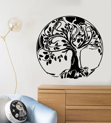 Vinyl Wall Decal Abstract Oak Tree Of Life Acorn Stickers (2242ig) - Image 1 of 3