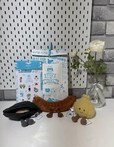 Jellycat Sausage, Mussel , Onion with Pins , Stickers and Vinegar and Salt - Picture 1 of 4
