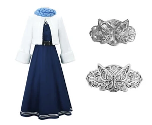 Fern Cosplay Halloween Party Costume Winter Outfit with Headdress Size Kid-US3XL - Picture 1 of 10