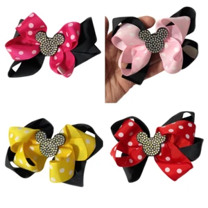 U-PICK Disney-inspirierter Strass Mickey/Minnie Haarschleife Alligatorclip - Bild 1 von 5