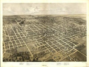 Poster - Bloomington IL Vintage Pictorial Map (1867) - Picture 1 of 21