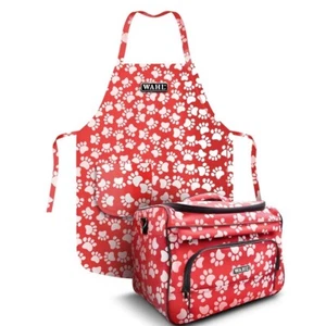 Wahl Paw Print Grooming Bag & Apron combo - Red - Picture 1 of 1