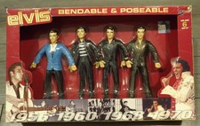 Rear ELVIS PRESLEY Vintage Figures Set Bendable Poseable Elvis Collector Fans
