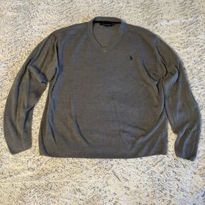 U.S. Polo Assn. Gray V-Neck Pullover Sweater Size XXL Men - Picture 1 of 7