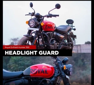 "HEADLIGHT GUARD, BLACK" FIT FOR ROYAL ENFIELD HUNTER 350 - Picture 1 of 6