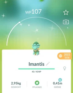  ✨#753 Shiny Imantis Pokémon Go✨ - Picture 1 of 2