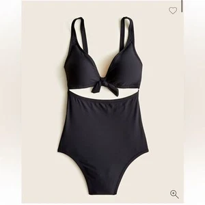 JCrew Tie Front Cut Out One Piece Swimsuit Size 8 - Picture 1 of 10