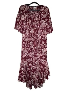 Umgee USA weinrot Blumen Midikleid Flatterärmel Größe Small - Bild 1 von 8