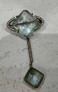 Vintage Art Deco Blue Glass Drop Pretty Brooch   R17m - Picture 1 of 3