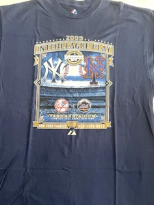 NY YANKEES SHIRT XL 2009 SUBWAY SERIES NY METS INAUGURAL SEASON INTERLEAGUE - Picture 1 of 7