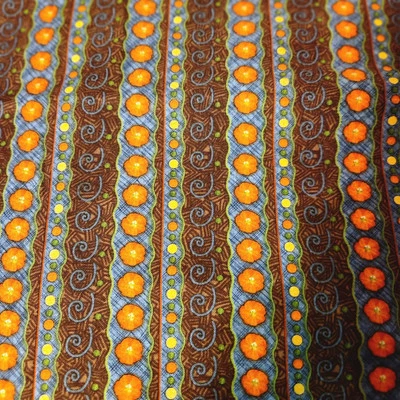 Debbie Mumm Fabric  Vintage Stripped Red Purple Blue Brown Cotton BY THE YARD - Image 1 of 4