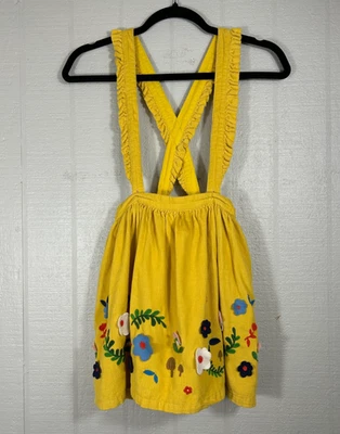 Mini Falda Delantal Boden Amarillo Floral Planta Apliques 9-10 Años Niñas Pana Foto 1 de 4