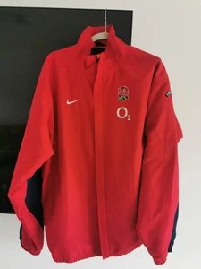 Men’s Red England Rugby Nike Track Jacket Red Rose Mens Excellent Condition - Picture 1 of 9