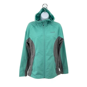 Avalanche Stretchy Full Zip Hooded Jacket Women's M Green/Grey Zip Pockets Warm - Picture 1 of 13