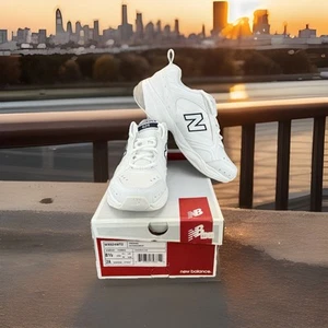 New Balance 624 Trainers Women’s 8.5 Narrow 2A WX624WT2 White Leather Sneakers - Picture 1 of 12