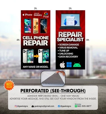 Cell Phone Repair Specialist Banner Poster Sign computer iphone ipad ipod  - Image 1 of 4
