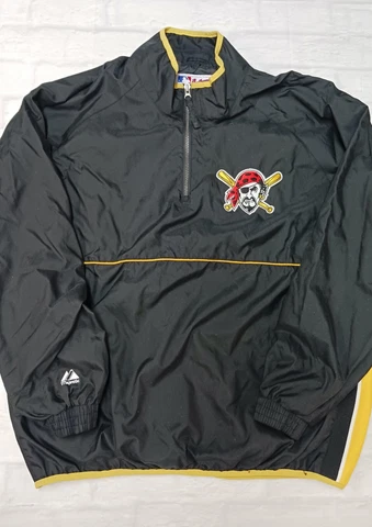 Majestic MLB Pittsburgh Pirates 1/4 Zip Sweater in Black Size XL Cover