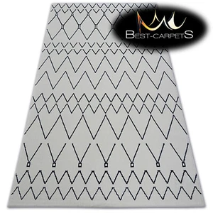 AMAZING Carpets MODERN RUG 'SENSE' ZIGZAG white blue Best-Carpets microfiber - Picture 1 of 6