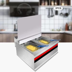 Paquete de 2 insertos protectores contra salpicaduras para freidora universal de acero inoxidable izquierda y derecha - Imagen 1 de 12
